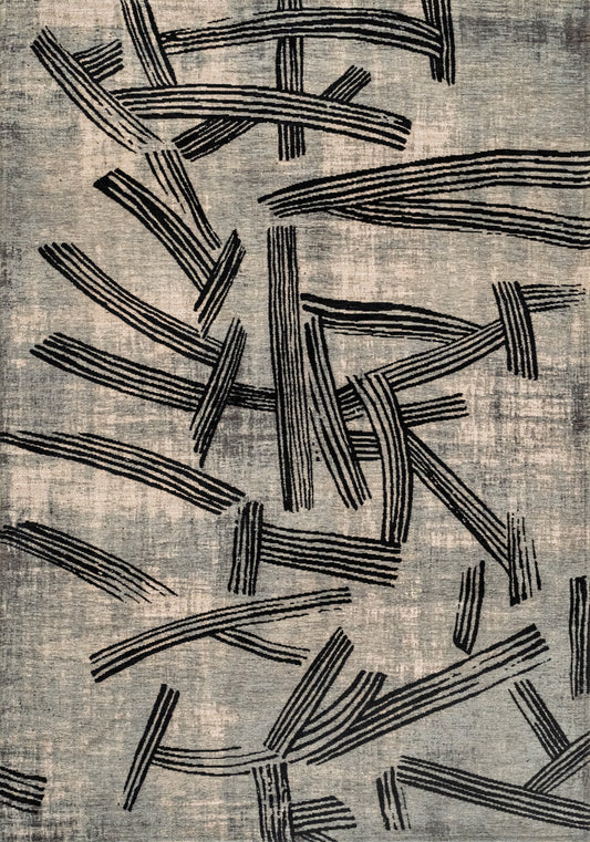 Hard wearing indoor and outdoor Ecorug - washable and practical for kids and pets - Kanji Dark street 2066