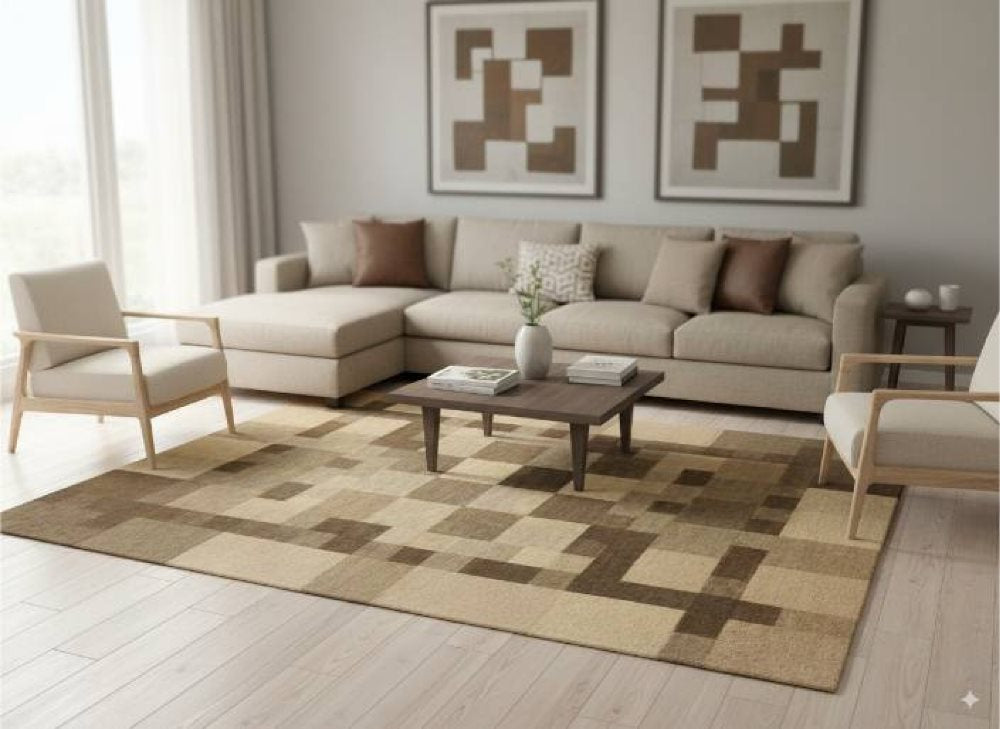 Rug  Quadretti squares black/white - C206