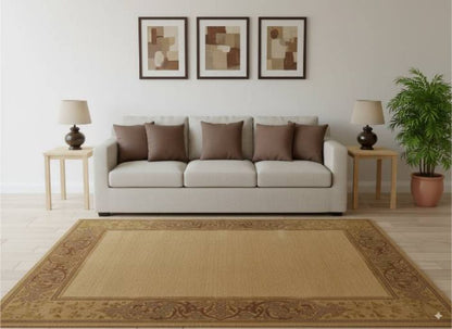 Enluminure Pattern bordered Brown rug - C158