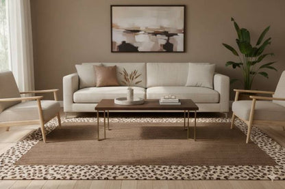 Leopard border rug Pozzi - C216